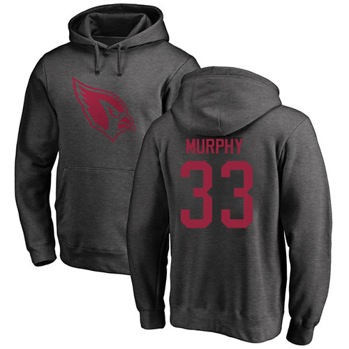 Arizona Cardinals Men Ash Byron Murphy One Color NFL Football 33 Pullover Hoodie Sweatshirts